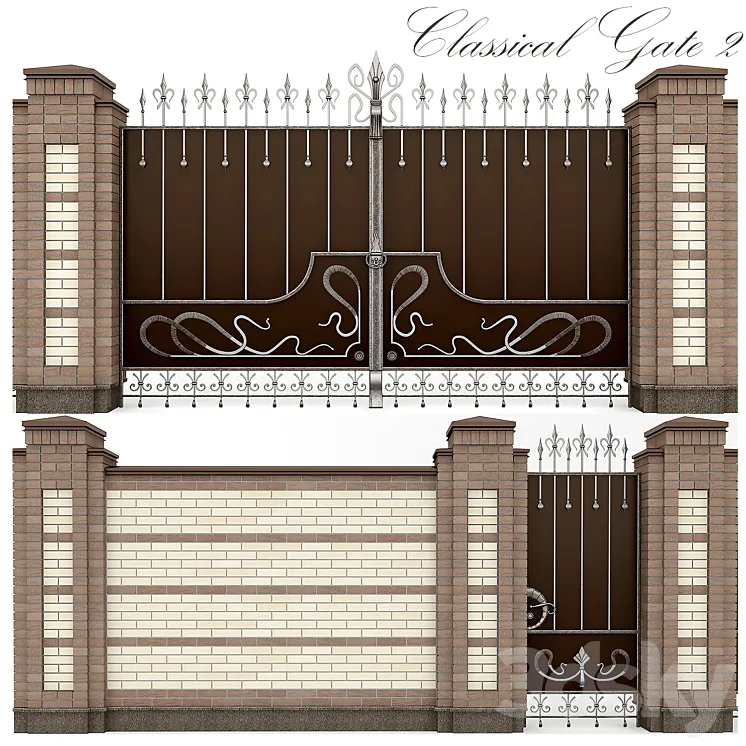 Classical forged gate 2 3DS Max