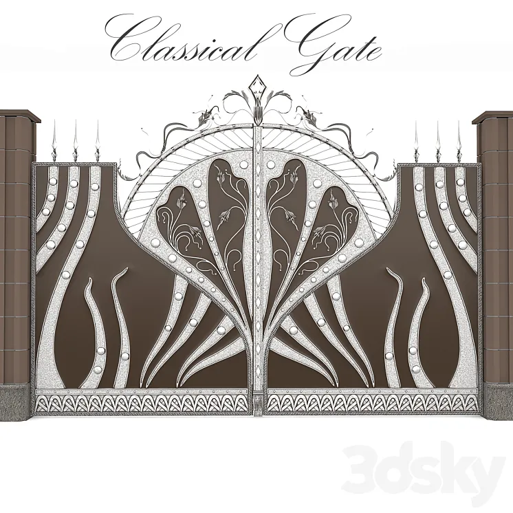 Classical forged gate 3DS Max