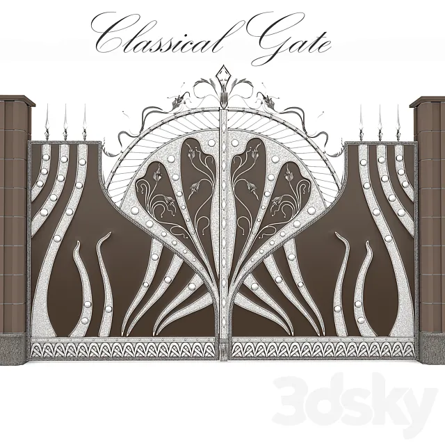 Classical forged gate 3DSMax File