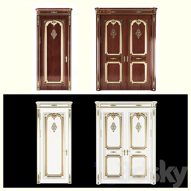 Classical interior doors 3DS Max Model