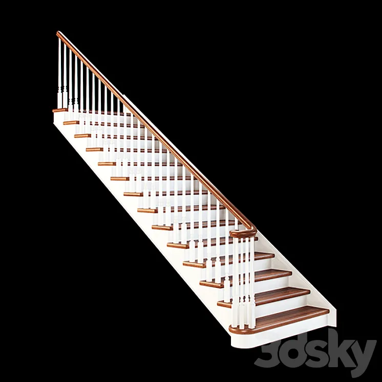 classical staircase odnomarshevaya 3DS Max