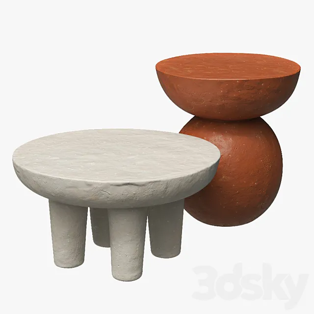 Clay side tables 3DS Max Model