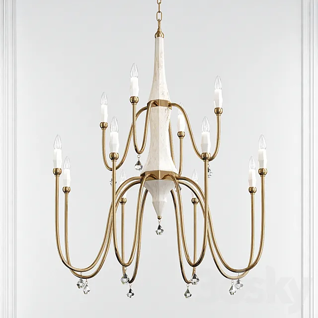 Claymore Claystone Gold Leaf 12 Light Chandelier by Maxim Lighting 3ds Max