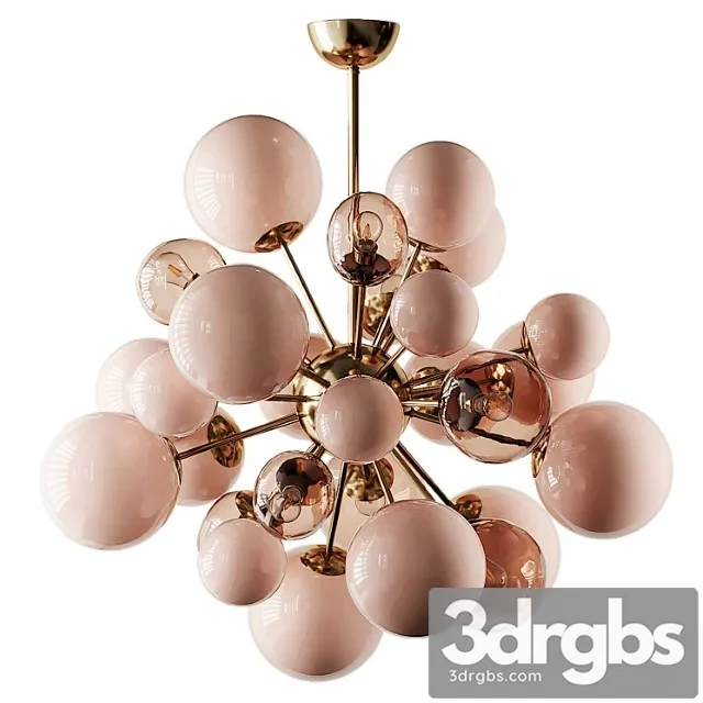Clear And Opaque Pink Blush Murano Glass And Brass Sputnik Chandelier Italy 3dsmax Download