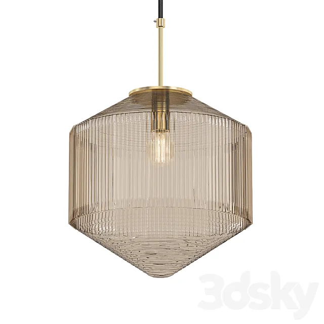 Clear glass pendant gold 3DS Max Model