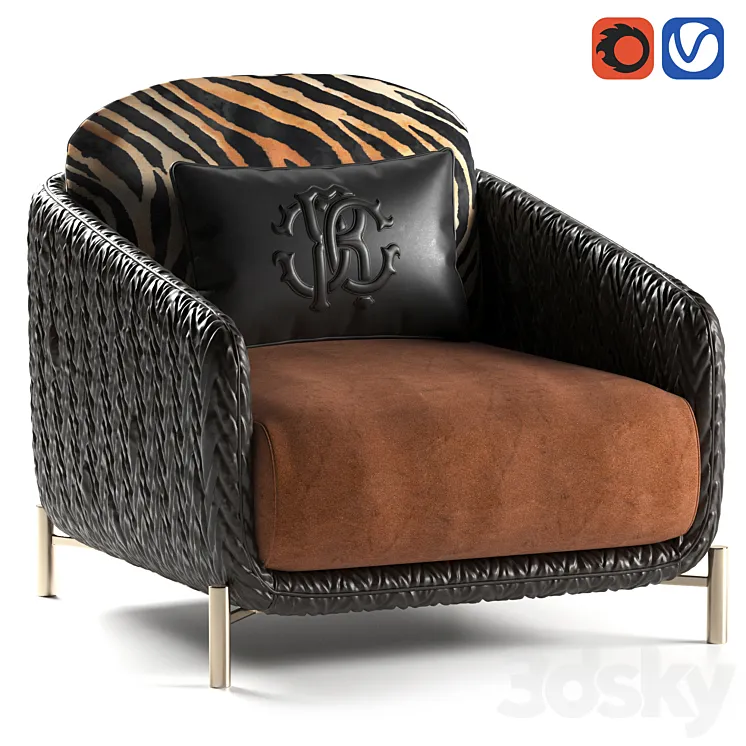 Clifton armchair by Roberto Cavalli 3DS Max Model