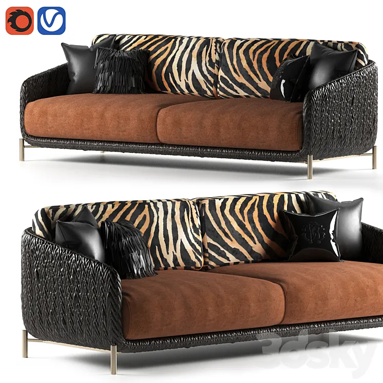 Clifton sofa by Roberto Cavalli Home 3DS Max Model