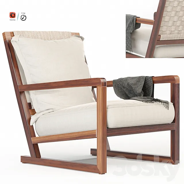 clio-armchair-b & b italia 3ds Max
