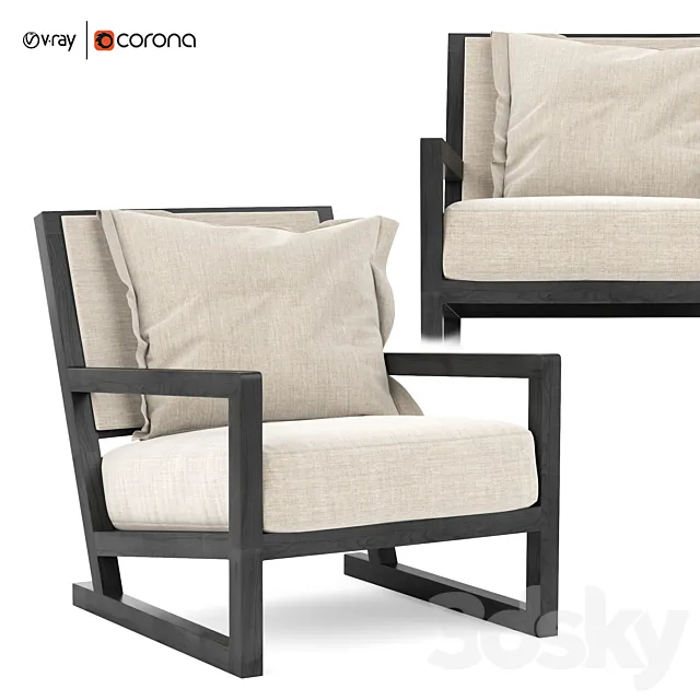 Clio Maxalto Armchair B&B Italia 3ds Max