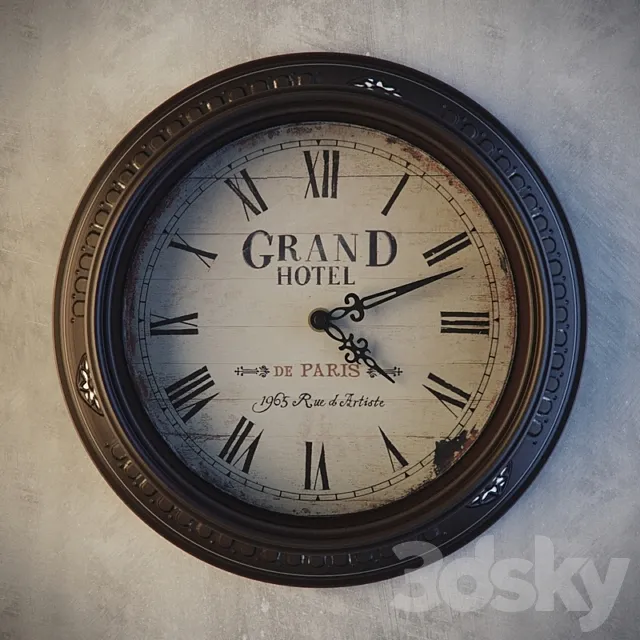 Clocks Grand Hotel 3ds Max