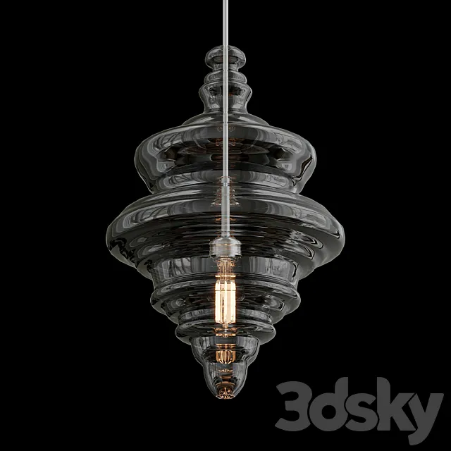 CLOSED GLASS SPOOL PENDANT 3ds Max