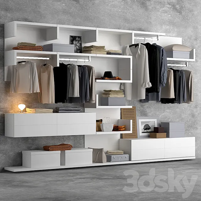 Closet Wardrobe Smart Bianco Alf 3ds Max