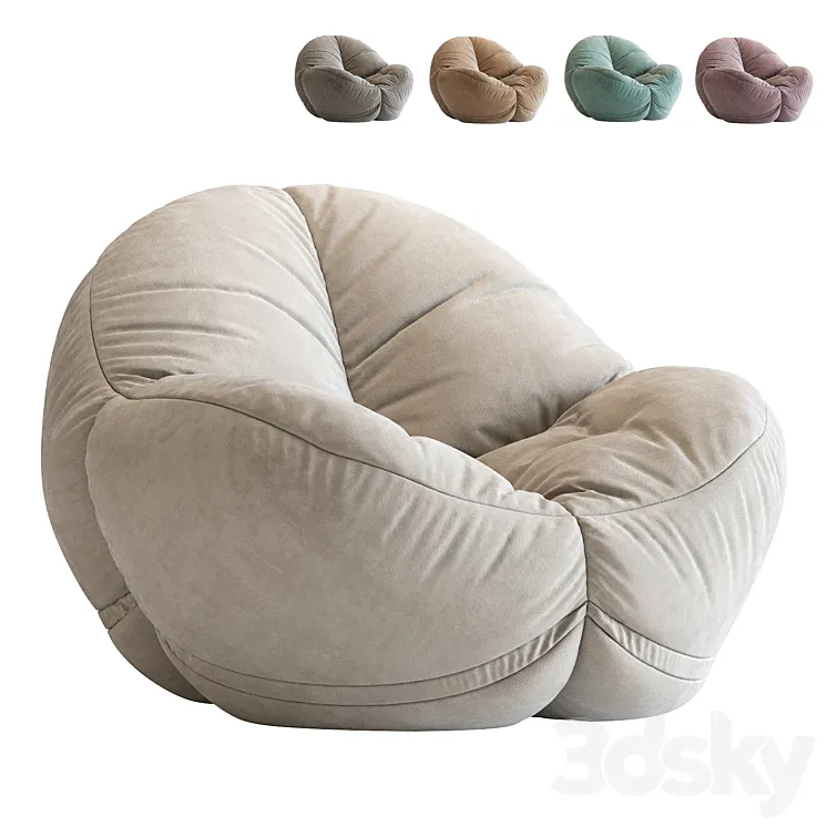 Cloth Bean Bag Chair 3DS Max Model