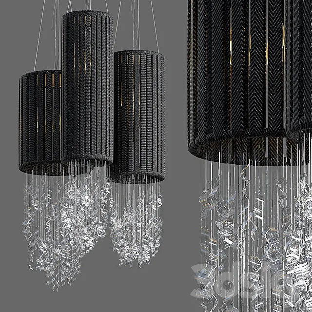 Cloth & glass chandelier 3ds Max