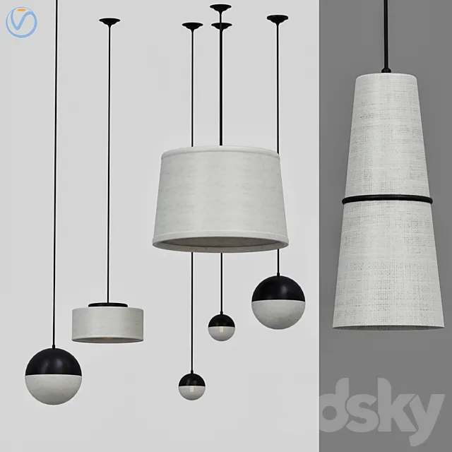 Cloth pendant lamps 3DSMax File