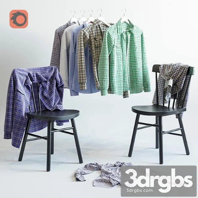 Clothes A set of men’s shirts and chair ikea norraryd 3dsmax Download
