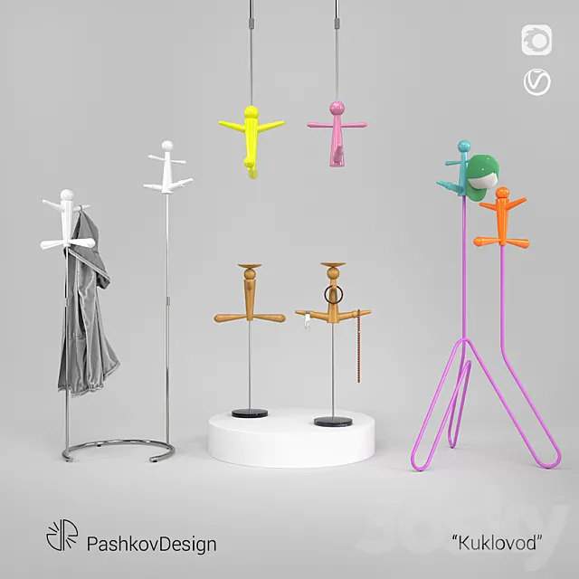 Clothes hanger; organizer for jewelry “Puppeteer” 3DSMax File