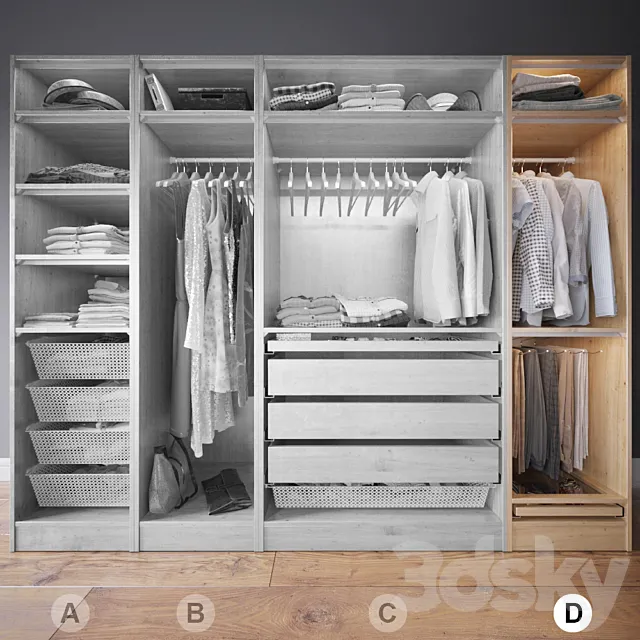 Clothes in the closet section D 4-4 3DSMax File