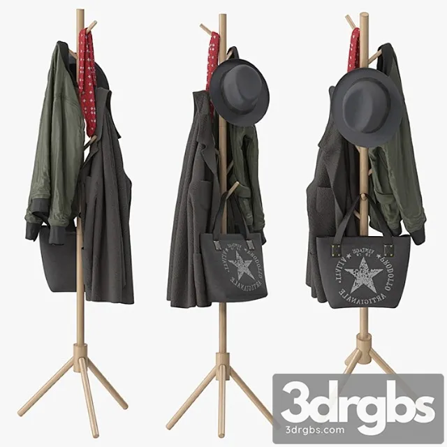 Clothes Lendra deluxe wooden coat rack tree 3dsmax Download