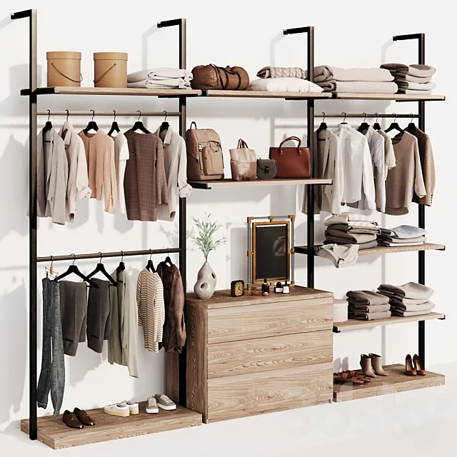 Clothes wardrobe rack 3ds Max