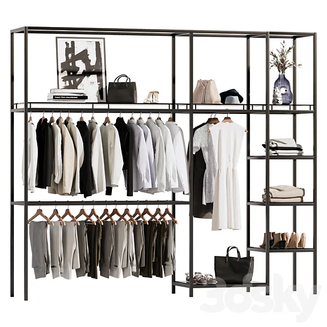 Clothes wardrobe rack for clothing store 3DS Max Model