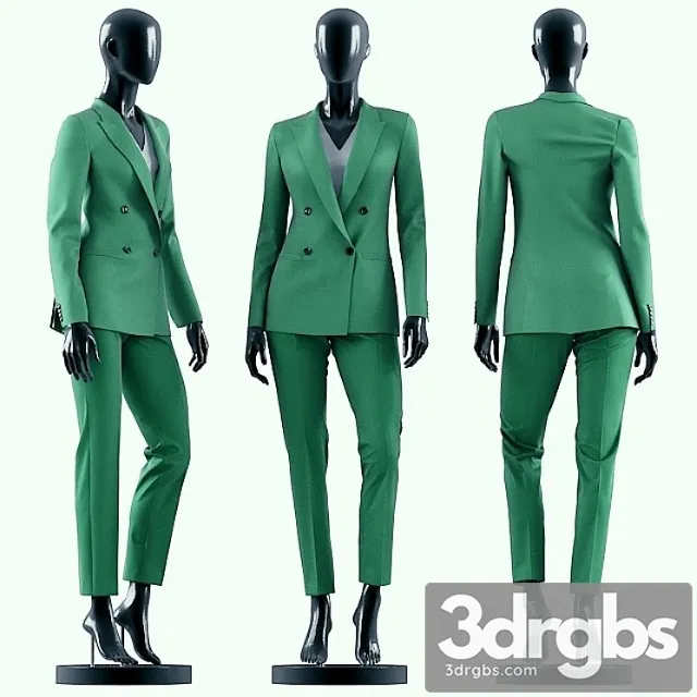 Clothes Woman green suit 3dsmax Download