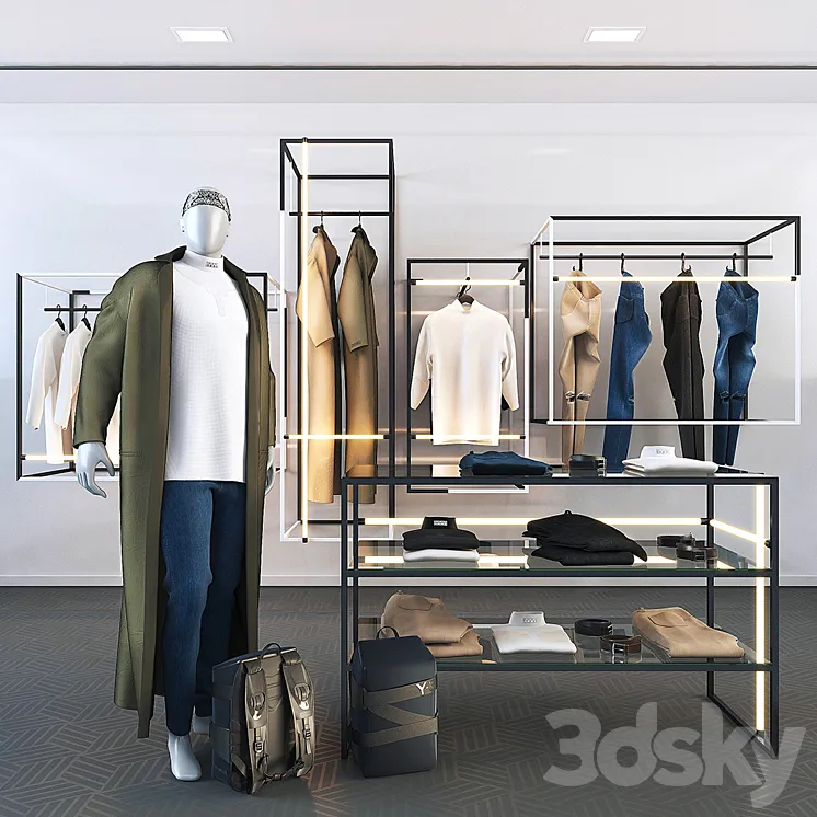 Clothing and accessories for the store 3DS Max