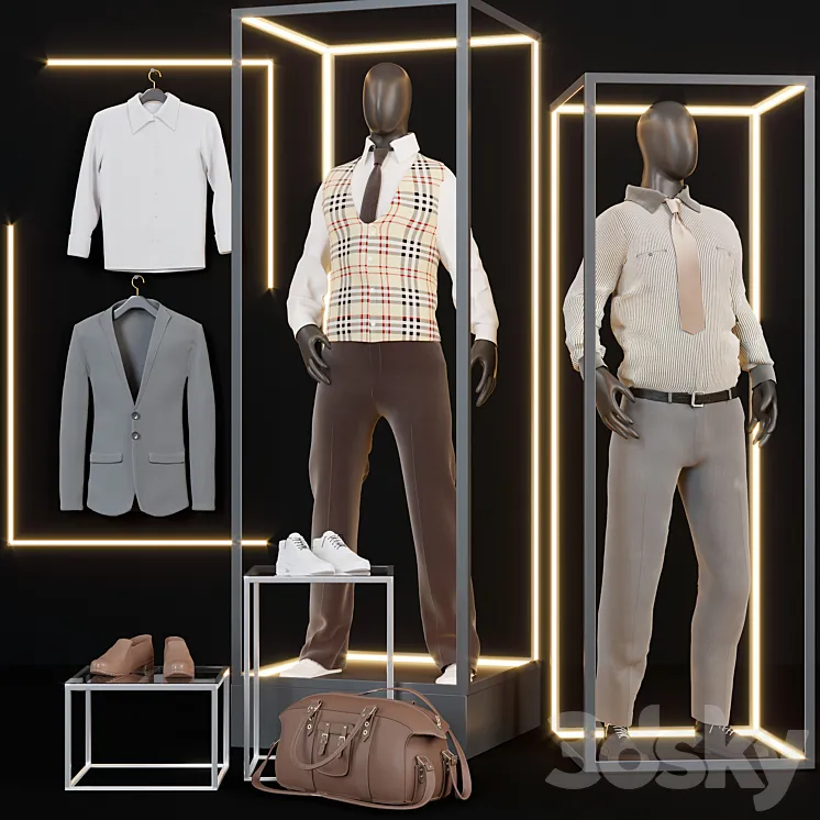 Clothing store showcase 3 3DS Max