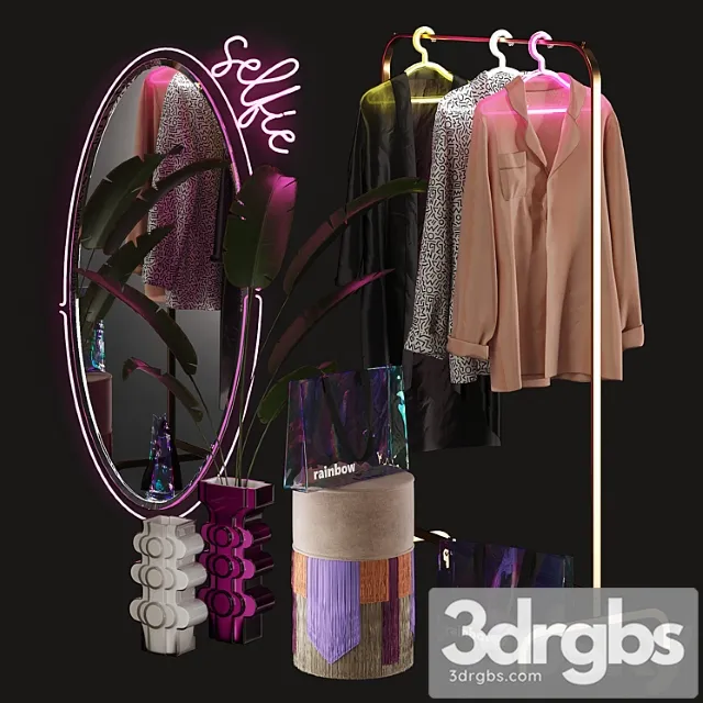 Clothing store window display set