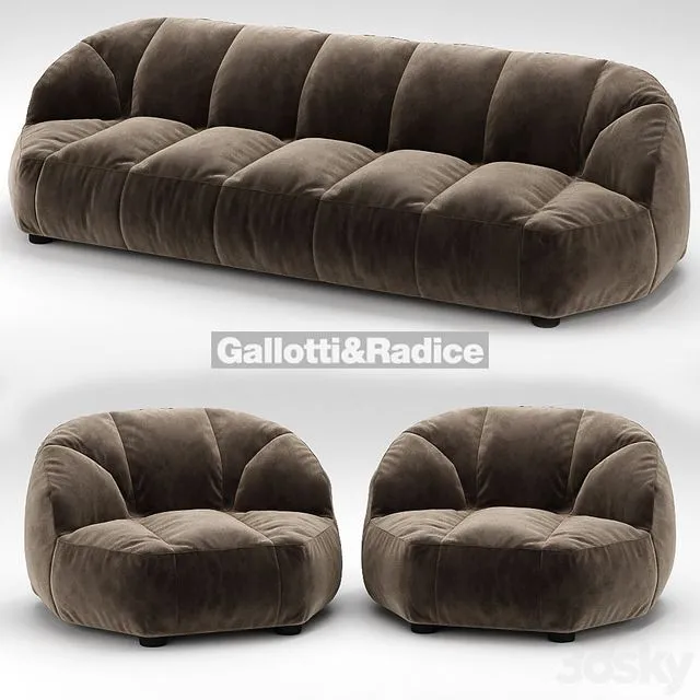 Cloud sofa and armchair Galotti & Radice 3dsMax Model