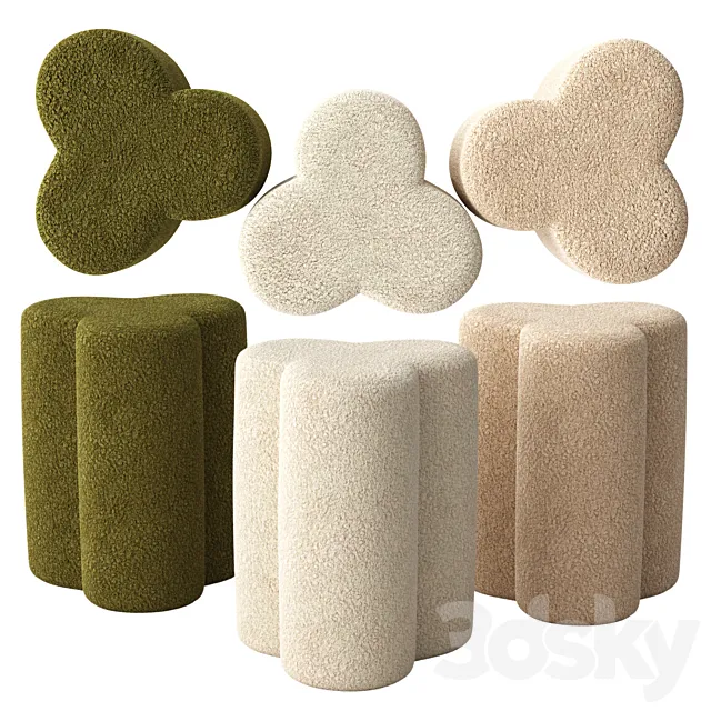 Clover Stool 3ds Max