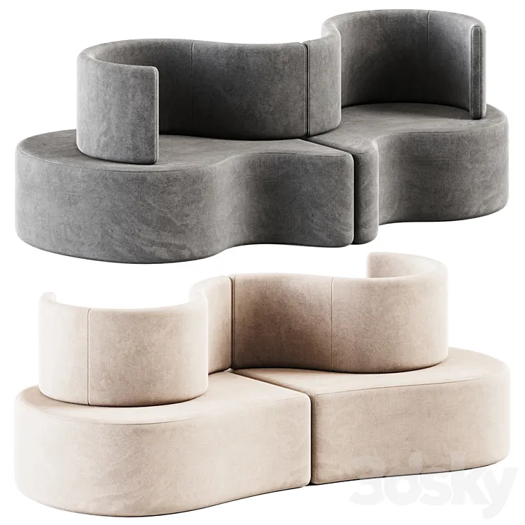 Cloverleaf Sofa by Verpan \/ Curved sofa 3DS Max