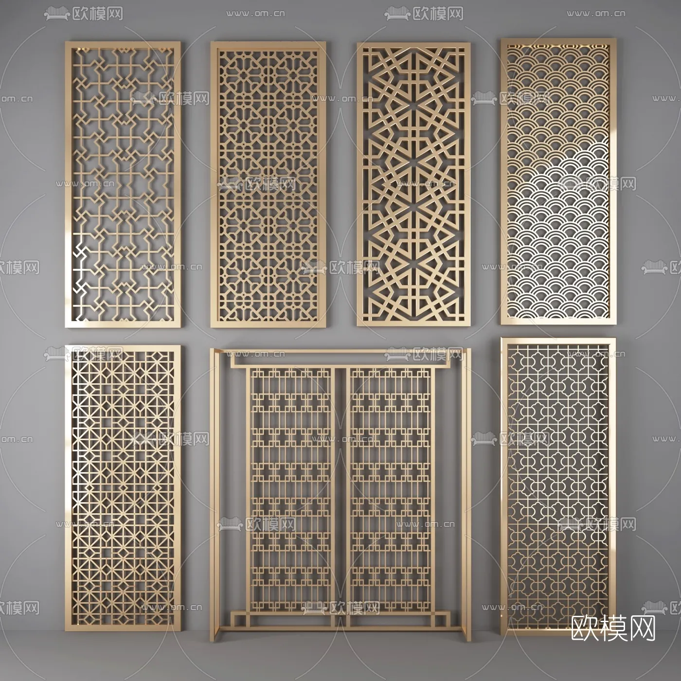CNC Panels 3D Models – CNC Wall 3D Blocks – 049 – VRAY Render