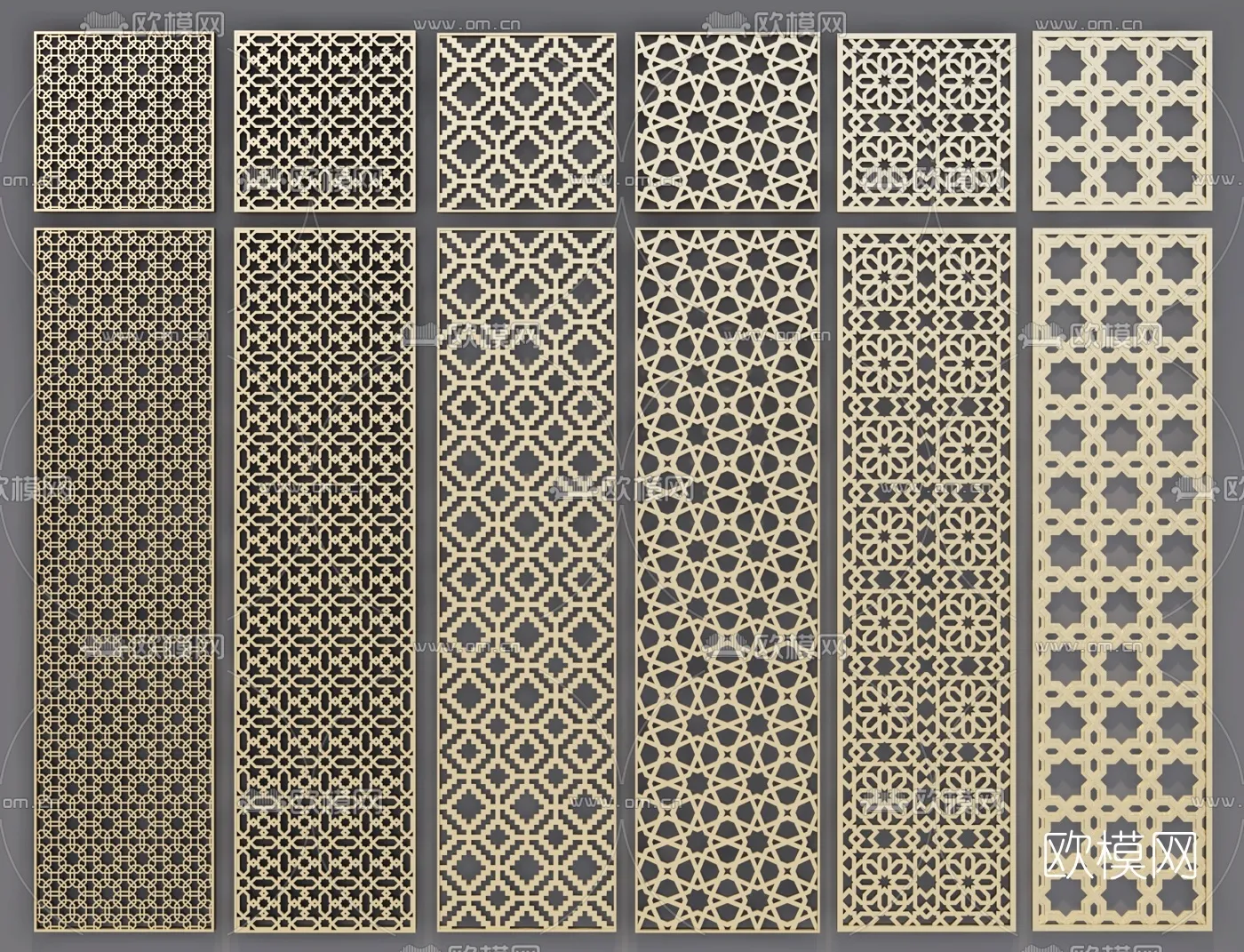 CNC Panels 3D Models – CNC Wall 3D Blocks – 061 – VRAY Render