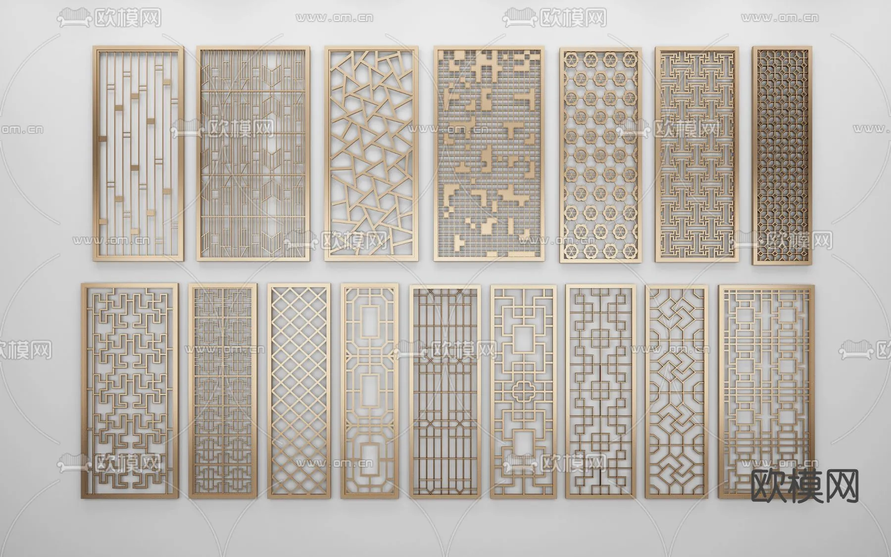 CNC Panels 3D Models – CNC Wall 3D Blocks – 096 – VRAY Render