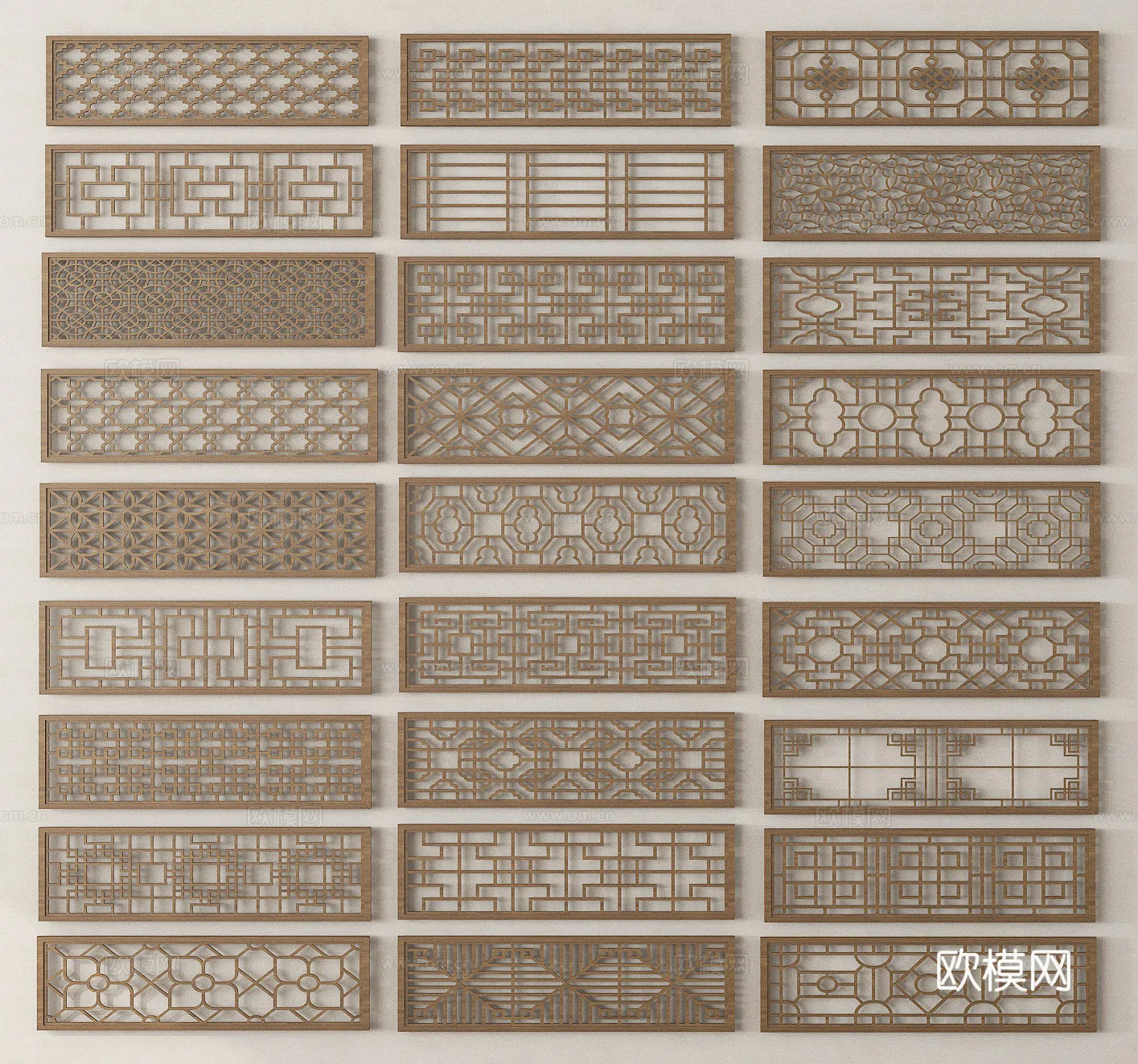 CNC Panels 3D Models – CNC Wall 3D Blocks – 114 – VRAY Render