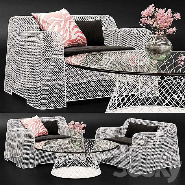 Coalesse Ivy Chair & Emu Table 3ds Max