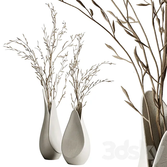 Coals vase from Corner design with branches 3DS Max Model