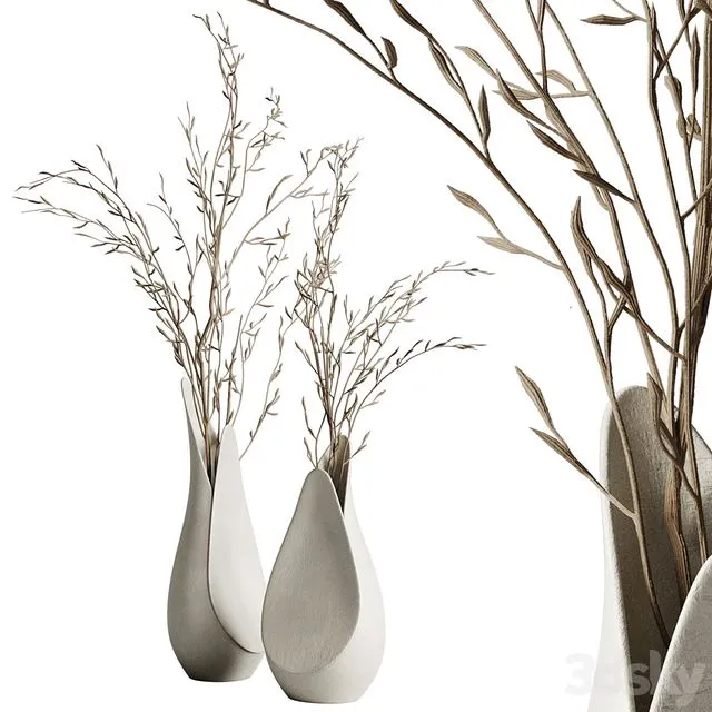 Coals vase from Corner design with branches 3dsMax Model