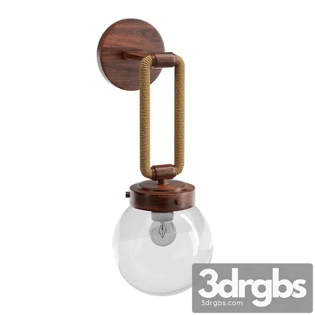 Coastal cottage rope globe sconce