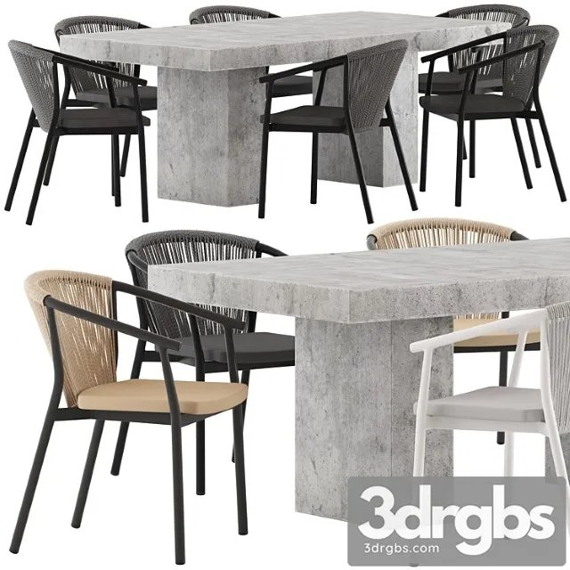Coco republic abbott dining table and marco chair