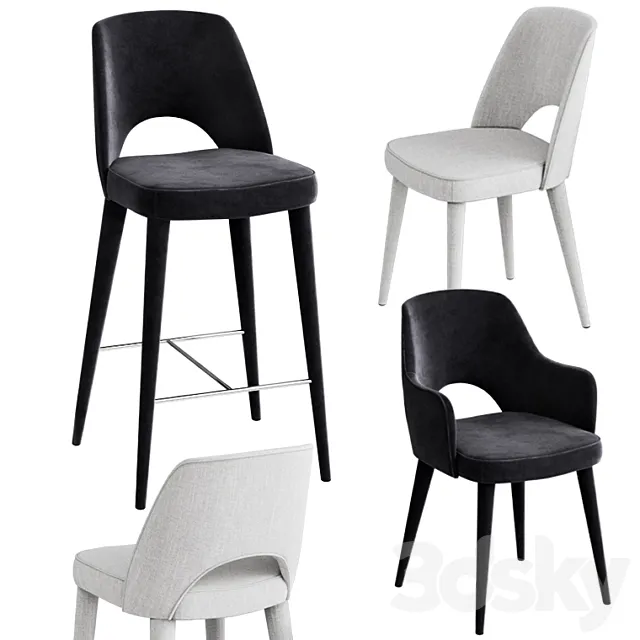 Coco Republic Astor Barstool Dining Chair 3ds Max