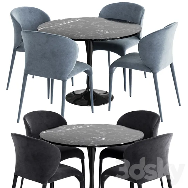 Coco Republic & Knoll Dinning Set 3DS Max Model