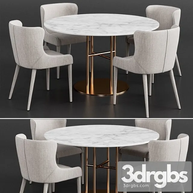 Coco Republic Markson Dining Chair Flex Dining Table 3dsmax Download