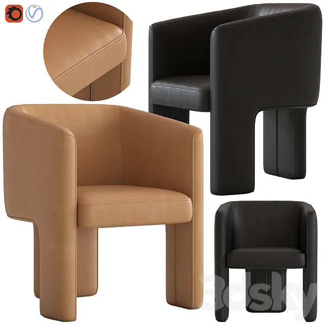 Coco Republic Phoenix Dining Chair 3ds Max
