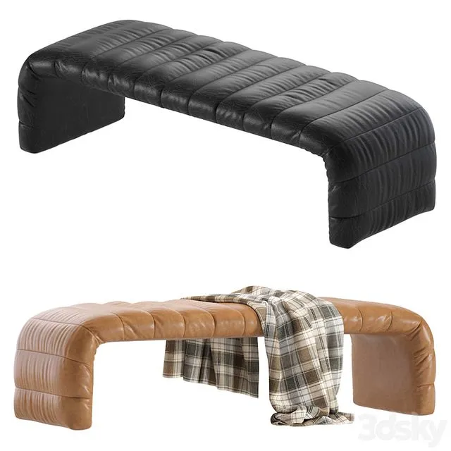 Coco Republic Westwood Bench Leather 2 Colors Version 3dsMax Model