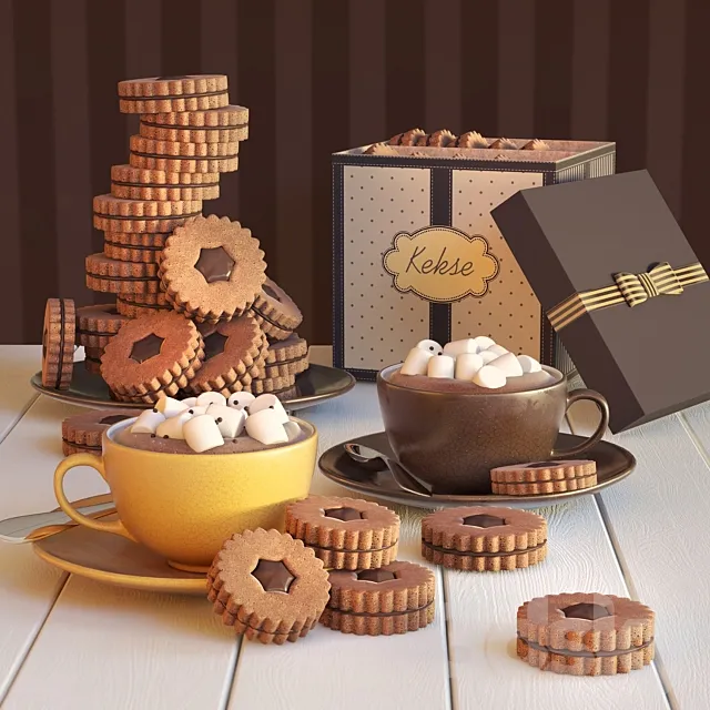 Cocoa and cookies 3DS Max Model