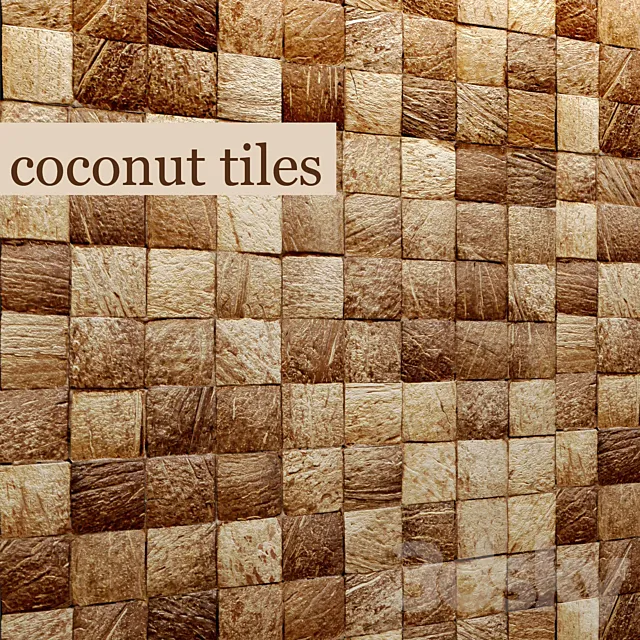 Coconut tiles. panel. eco style. nature decor. wall decor 3DSMax File