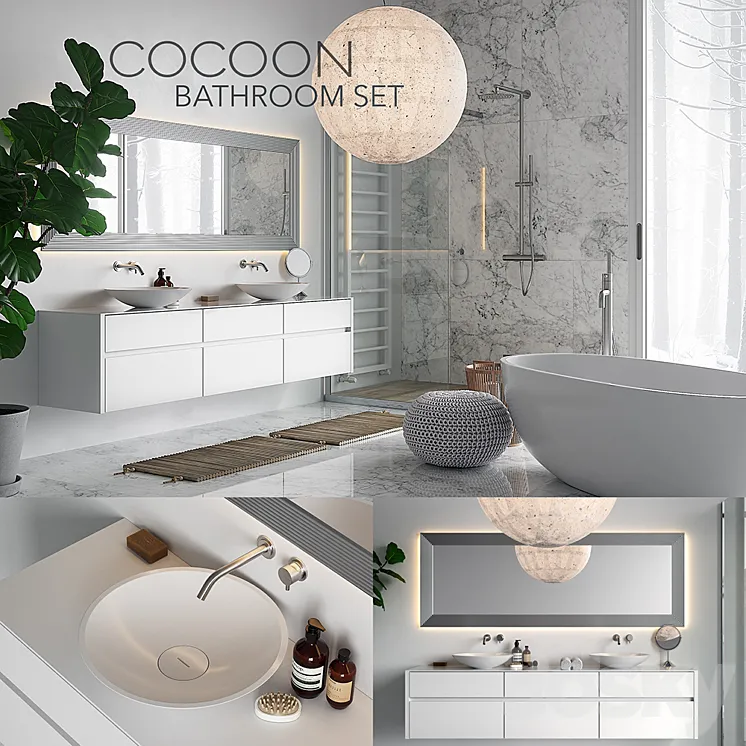 COCOON Bathroom Set (corona PBR vray GGX) 3DS Max