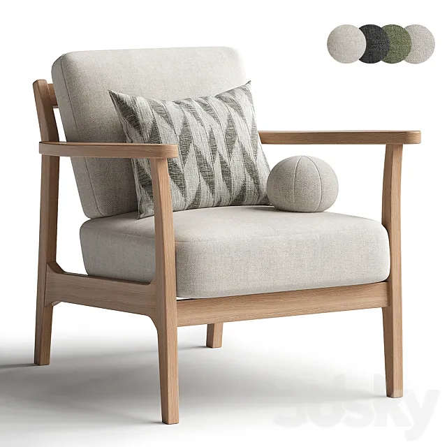 Cody Upholstered Armchair 3ds Max